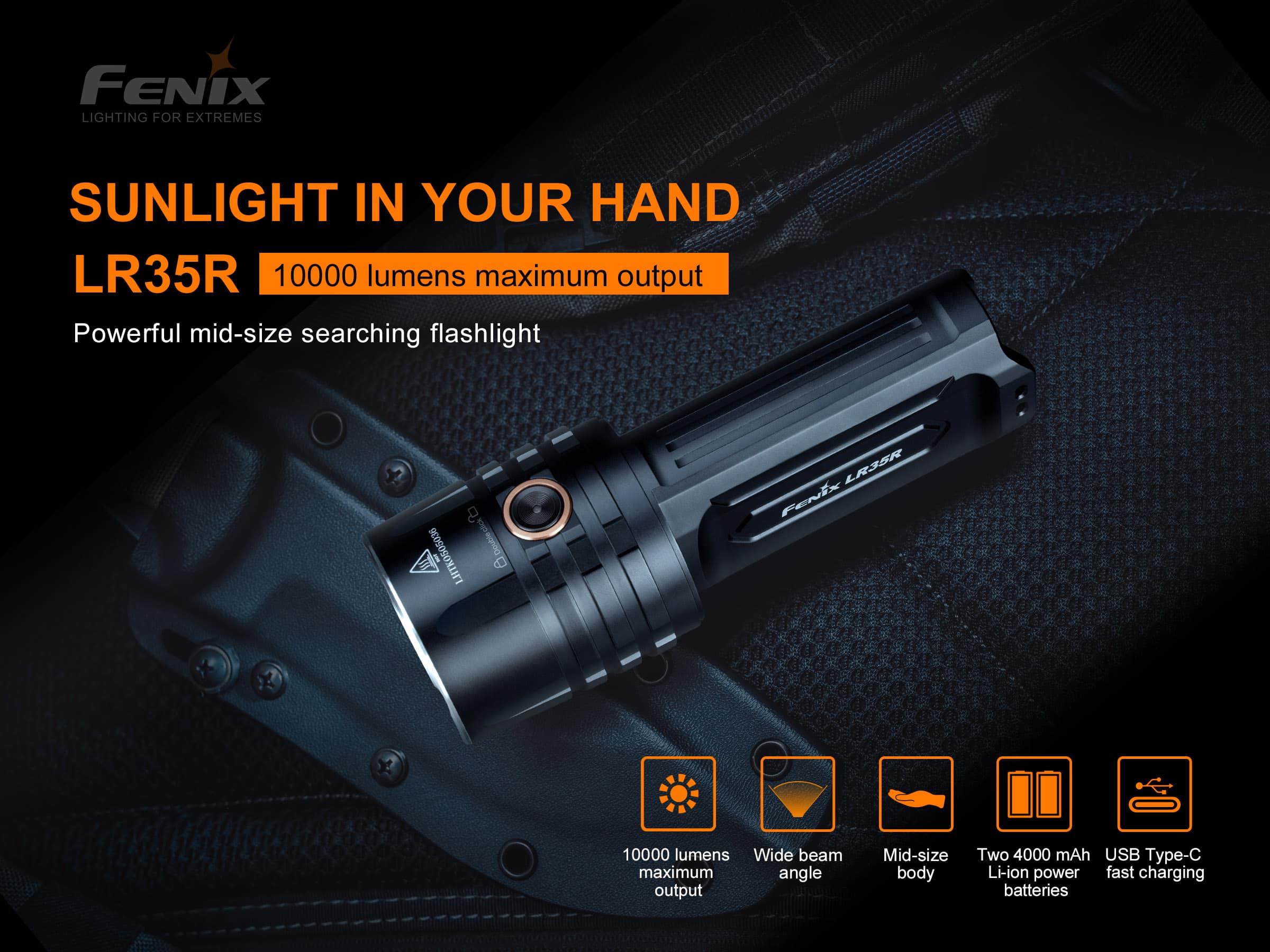 Fenix LR35R - Lampe torche rechargeable sauvetage & recherche